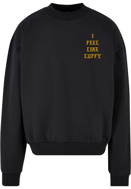 sweatshirt crewneck avec un design i feel like luffy de one piece