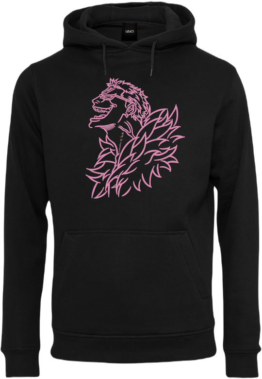 sweat a capuche noir avec un design doflamingo de one piece