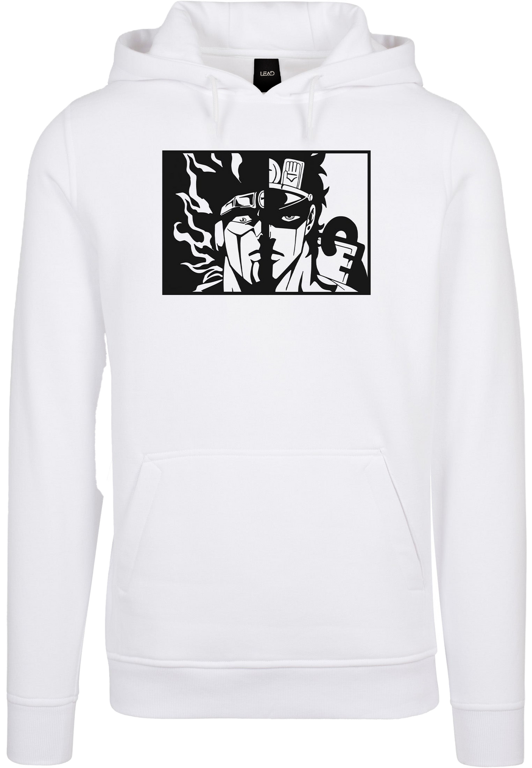 sweat à capuche blanc avec un design jotaro de jojo's bizarre adventures